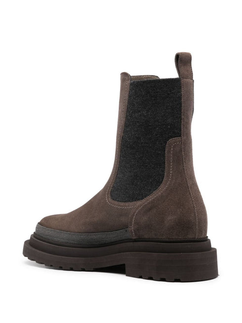Botines de ante con cadena Monili